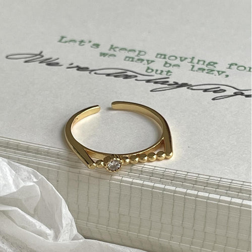 Bagues ajustables avec perles rondes et zircon - AURA JEWERLY